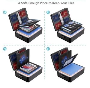 5200°F Fireproof Document Organizer with LOCK, Insulated + Waterproof Box Safe